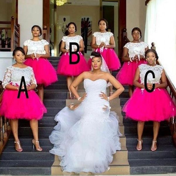2020 african plus size bridesmaid dresses short capped sleeves with lace applique wedding guest dresses knee-length cocktail dress, White;pink
2020 african plus size bridesmaid dresses short capped sleeves with lace applique wedding guest dresses knee-length cocktail dress, White;pink