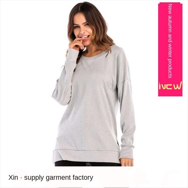 solid color round collar pullover sleeve front short back dress long split dress mid-long, White
solid color round collar pullover sleeve front short back dress long split dress mid-long, White