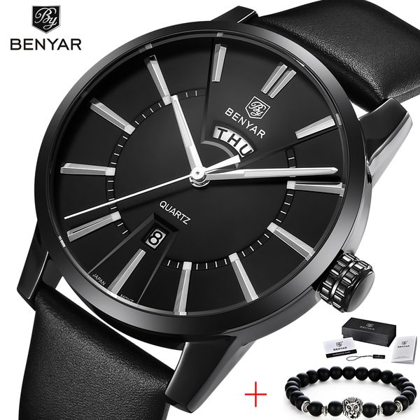 2019 benyar watches men business man watch sport leather clock quartz wristwatch relogio masculino, Slivery;brown
2019 benyar watches men business man watch sport leather clock quartz wristwatch relogio masculino, Slivery;brown