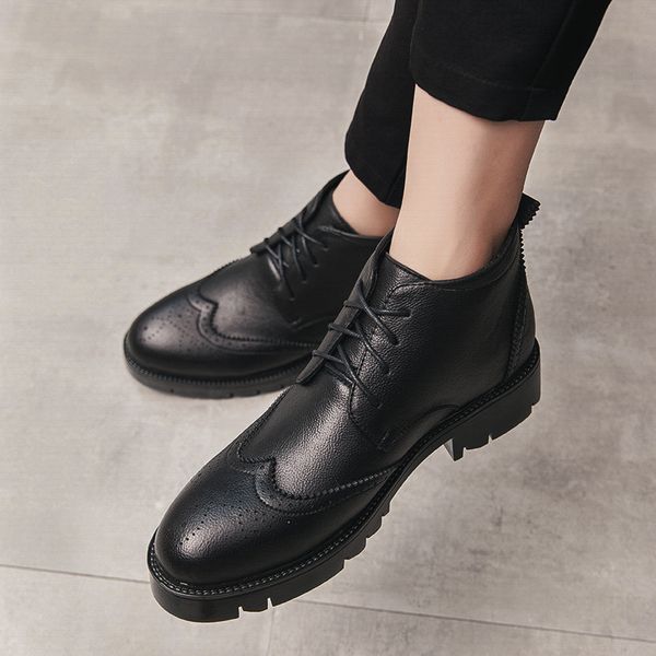 autumn early winter shoes men boots outdoor brogue casual leather men ankle boots lace up fashion male leather s5, Black
autumn early winter shoes men boots outdoor brogue casual leather men ankle boots lace up fashion male leather s5, Black