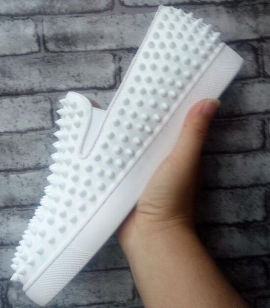 wholesale white leather spikes low sneaker red bottom shoes women men geunine leather junior lace-up spikes red sole luxury part t09, Black
wholesale white leather spikes low sneaker red bottom shoes women men geunine leather junior lace-up spikes red sole luxury part t09, Black