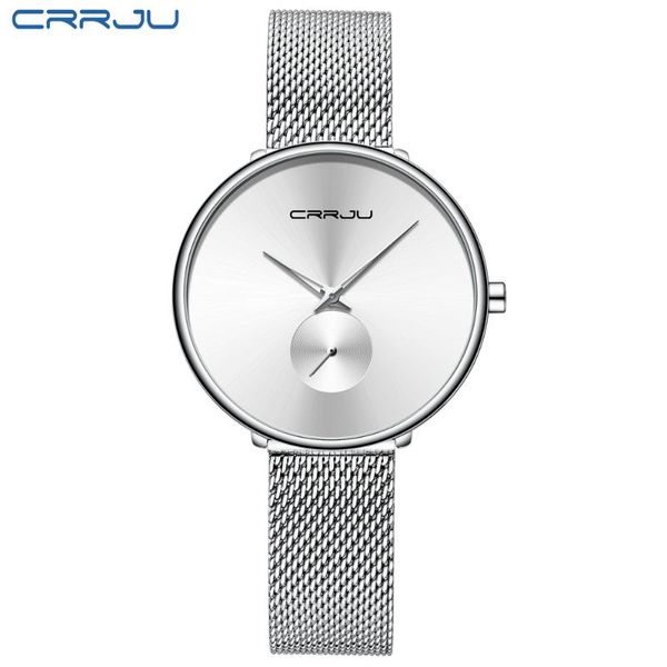 fashion women watch luxury crrju silver watch simple ladies steel mesh wristwatch minimalist waterproof lady clock montre femme, Slivery;brown
fashion women watch luxury crrju silver watch simple ladies steel mesh wristwatch minimalist waterproof lady clock montre femme, Slivery;brown