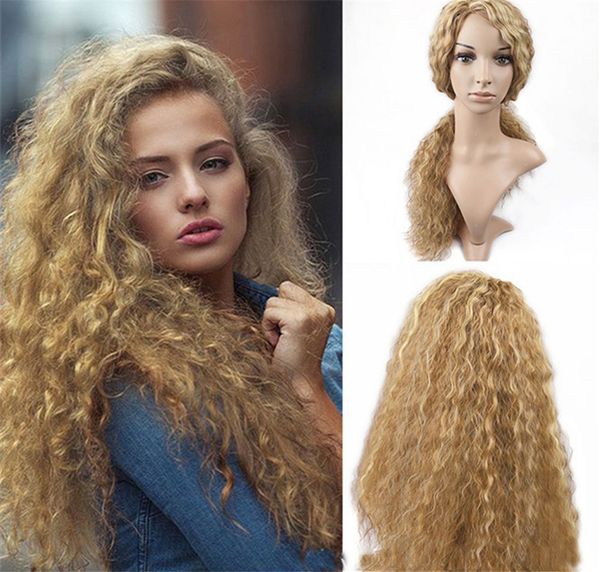 hair wigs gold long curly synthetic hair wigs water wave centre parting party wig ing, Black
hair wigs gold long curly synthetic hair wigs water wave centre parting party wig ing, Black
