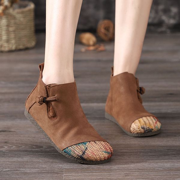 vallu 2019 autumn new leather shoes flat boots women's retro woven round head soft bottom comfortable ankle boots, Black
vallu 2019 autumn new leather shoes flat boots women's retro woven round head soft bottom comfortable ankle boots, Black