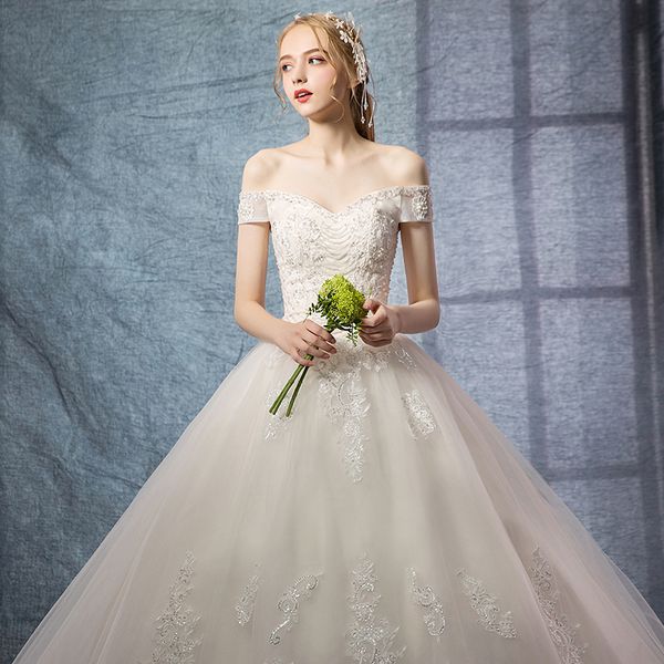 one-shoulder champagne main wedding dress female new winter bride hepburn wind drag tail princess dream net red, White
one-shoulder champagne main wedding dress female new winter bride hepburn wind drag tail princess dream net red, White