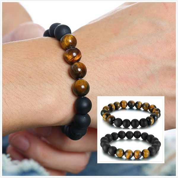 Black&Brown Fashion Style Men's Bangle Tiger Eye Stones and Agate Beads Bracelet Watchband Jewelry Gift for Men Boys J741
Black&Brown Fashion Style Men's Bangle Tiger Eye Stones and Agate Beads Bracelet Watchband Jewelry Gift for Men Boys J741