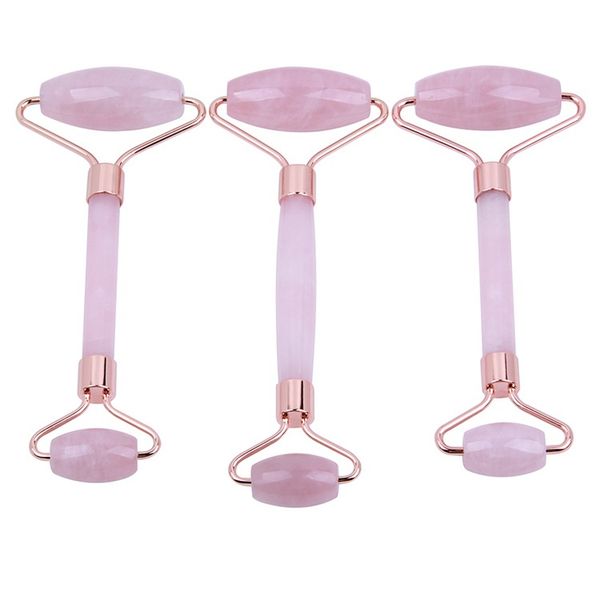 pink double head massage roller jade roller face thin massager face jade roller face massager tool