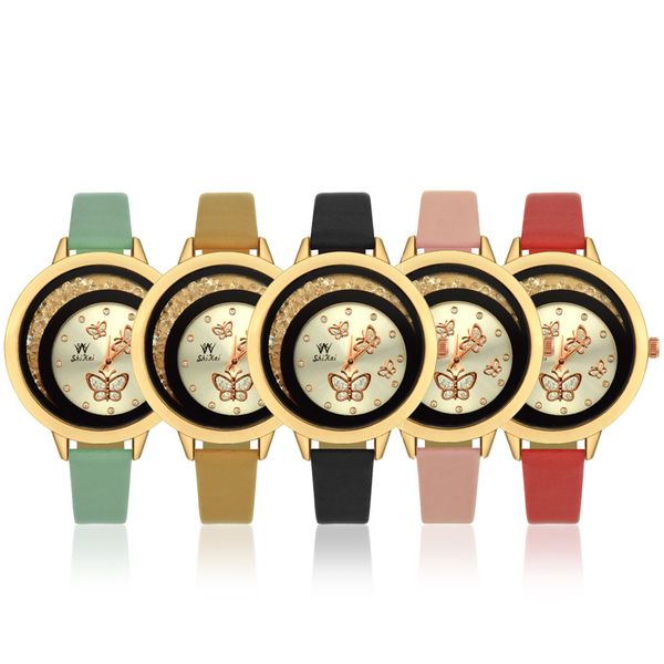 ladies watches butterfly printing rhinestone quicksand design leather strap women quartz watch the new fashion casual clock 2019, Slivery;brown
ladies watches butterfly printing rhinestone quicksand design leather strap women quartz watch the new fashion casual clock 2019, Slivery;brown