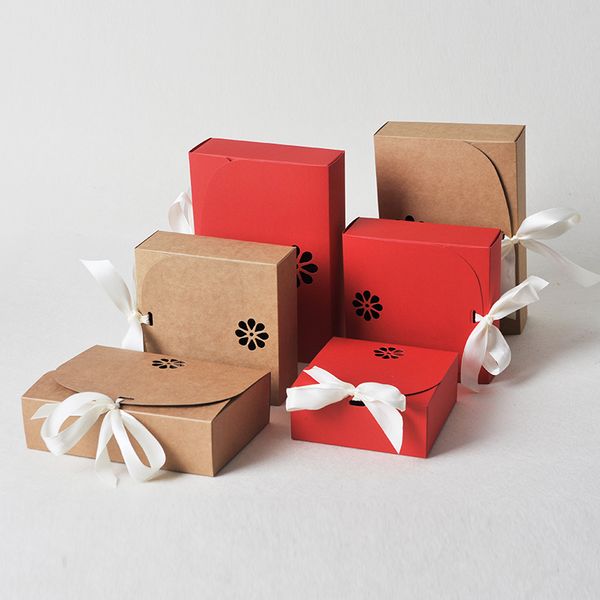 kraft paper box small gift box with ribbon large present red paper gift packaging clothing package wedding packing
kraft paper box small gift box with ribbon large present red paper gift packaging clothing package wedding packing