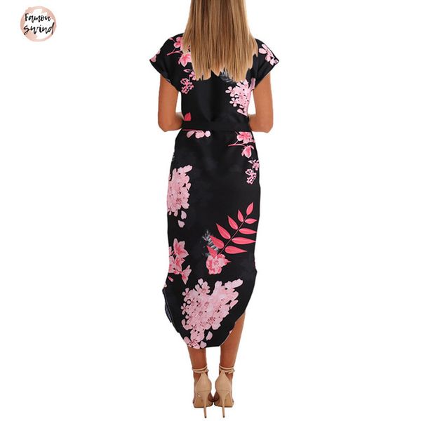 t summer dress women bohemian dress straight o neck short sleeve sashes casual elegant club party office work ladies midi, Black;gray