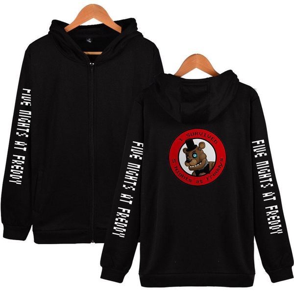 fnaf five nights at freddy's women men hoodies sweatshirts harajuku streetwear hip hop hooded zipper jacket cosplay costume, Black
fnaf five nights at freddy's women men hoodies sweatshirts harajuku streetwear hip hop hooded zipper jacket cosplay costume, Black