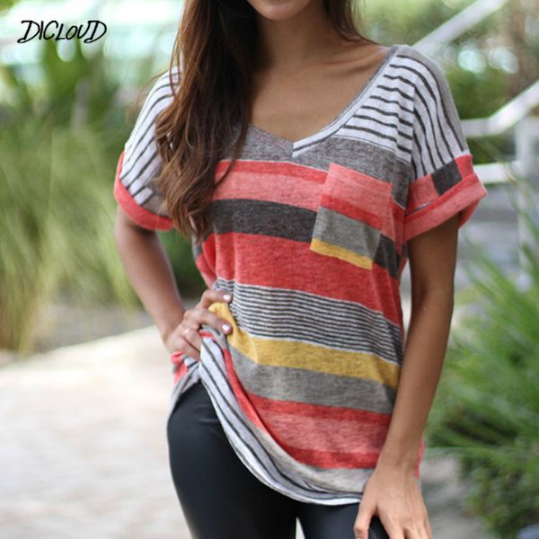 patchwork casual t shirt women striped loose pocket short sleeve v neck summer ladies fashion slim plus size tees female 5xl, White
patchwork casual t shirt women striped loose pocket short sleeve v neck summer ladies fashion slim plus size tees female 5xl, White