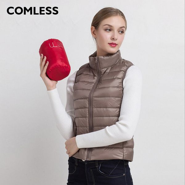 comless down women vest 15 colors ultralight down jacket with 90% 10% feather warm vest zip up women stand collar, Black;white
comless down women vest 15 colors ultralight down jacket with 90% 10% feather warm vest zip up women stand collar, Black;white