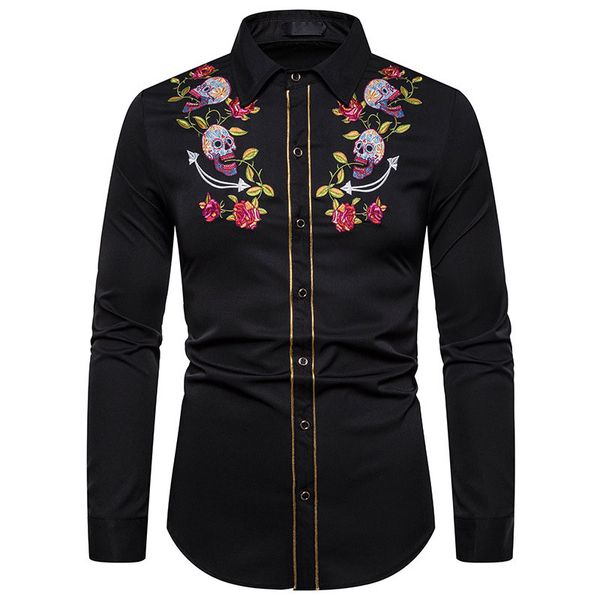 2019 men shirt streetwear long sleeve social plus size embroidery printed casual slim fit clothing harajuku hip hop shirt, White;black
2019 men shirt streetwear long sleeve social plus size embroidery printed casual slim fit clothing harajuku hip hop shirt, White;black