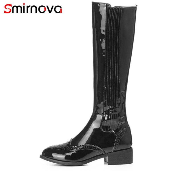 smirnova 2018 fashion square med heel patent leather+pu ankle boots for women sewing round toe zip winter boots size 34-40, Black
smirnova 2018 fashion square med heel patent leather+pu ankle boots for women sewing round toe zip winter boots size 34-40, Black