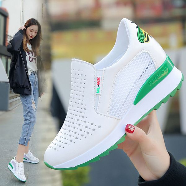 women running shoes female summer breathable hollow hidden wedge sneakers 
women running shoes female summer breathable hollow hidden wedge sneakers