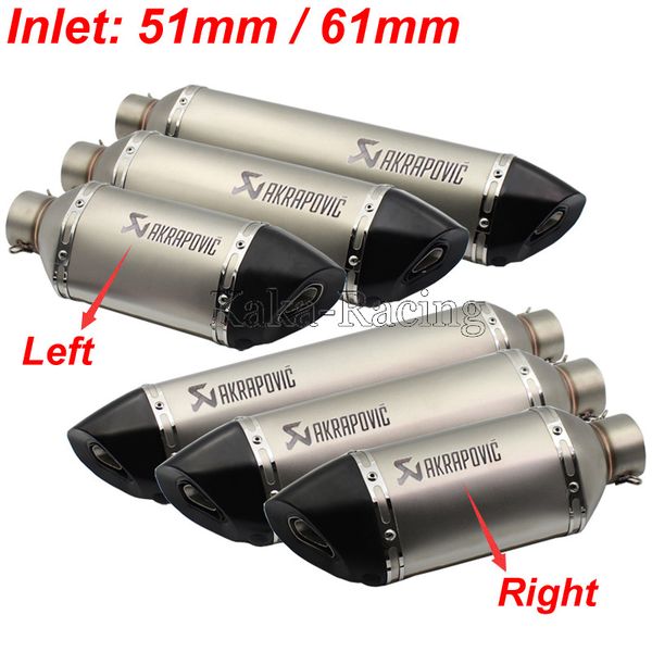 inlet 51mm 61mm motorcycle exhaust muffler pipe akrapovic universal motorbike right and left side escape slip on tmax530 tmax500
inlet 51mm 61mm motorcycle exhaust muffler pipe akrapovic universal motorbike right and left side escape slip on tmax530 tmax500