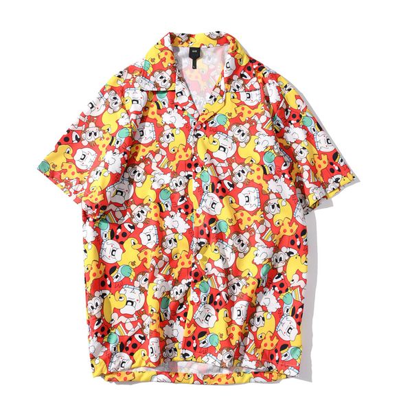 #3878 cartoon printed hawaiian shirt for men lapel collar short sleeve men's shirts loose casual beach shirt men clothing summer, White;black
#3878 cartoon printed hawaiian shirt for men lapel collar short sleeve men's shirts loose casual beach shirt men clothing summer, White;black