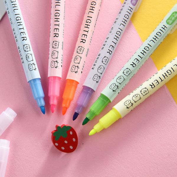 6 colors double head hightlighter art marker pen notebook stationery marking notes pen school supplies, Black;red
6 colors double head hightlighter art marker pen notebook stationery marking notes pen school supplies, Black;red