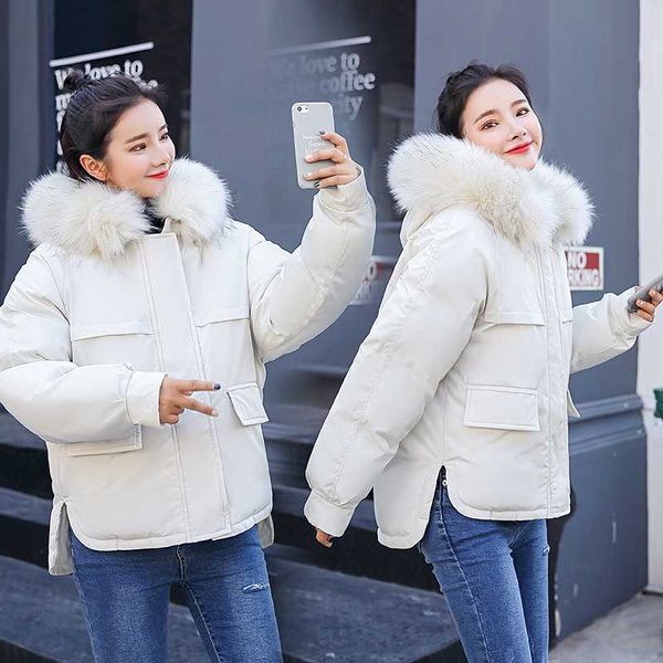 winter women jacket coat thick warm big fur collar oxford fabric windproof short parkas coat sintepon padded jackets outwear, Black
winter women jacket coat thick warm big fur collar oxford fabric windproof short parkas coat sintepon padded jackets outwear, Black