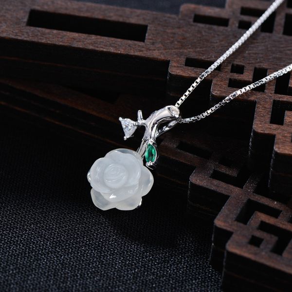 modern s925 sterling silver geometry and tian jade rose pendant necklace fashion holiday gift selection
modern s925 sterling silver geometry and tian jade rose pendant necklace fashion holiday gift selection
