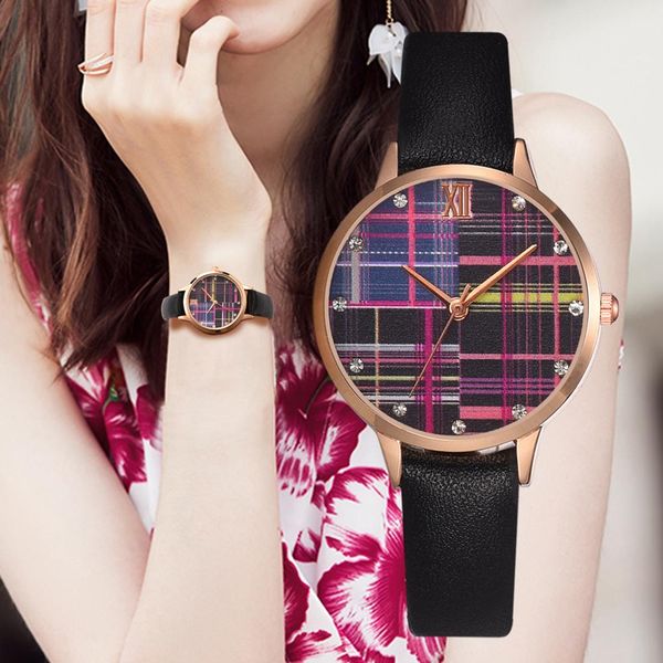 women faux leather strap multicolor stripe round dial analog quartz wrist watch new chic, Slivery;brown
women faux leather strap multicolor stripe round dial analog quartz wrist watch new chic, Slivery;brown