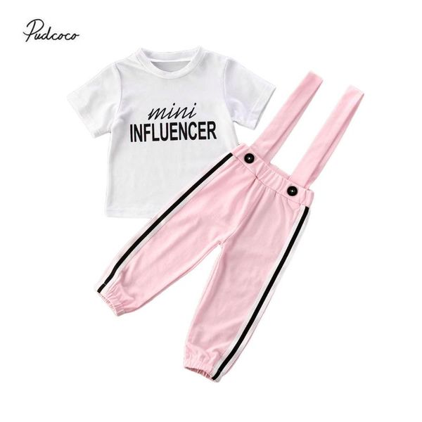 2020 0-5y toddler casual baby girl clothes letter white t-shirt striped pink suspender pants overalls 2pcs summer kids set
2020 0-5y toddler casual baby girl clothes letter white t-shirt striped pink suspender pants overalls 2pcs summer kids set