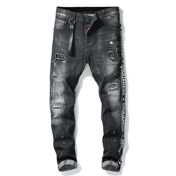 men fashion bottoms male scraping hole patch paint spot slim small feet tide pants international man jeans, Blue
men fashion bottoms male scraping hole patch paint spot slim small feet tide pants international man jeans, Blue
