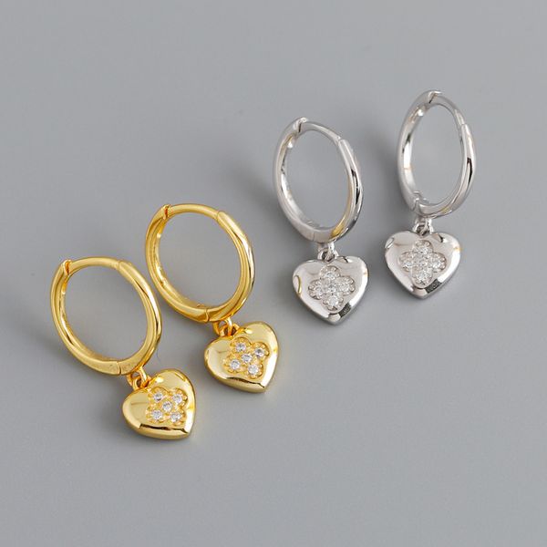 925 sterling silver earring fashion zircon heart-shaped short drop earring ear ring trend cute girl women silver ear jewelry
925 sterling silver earring fashion zircon heart-shaped short drop earring ear ring trend cute girl women silver ear jewelry