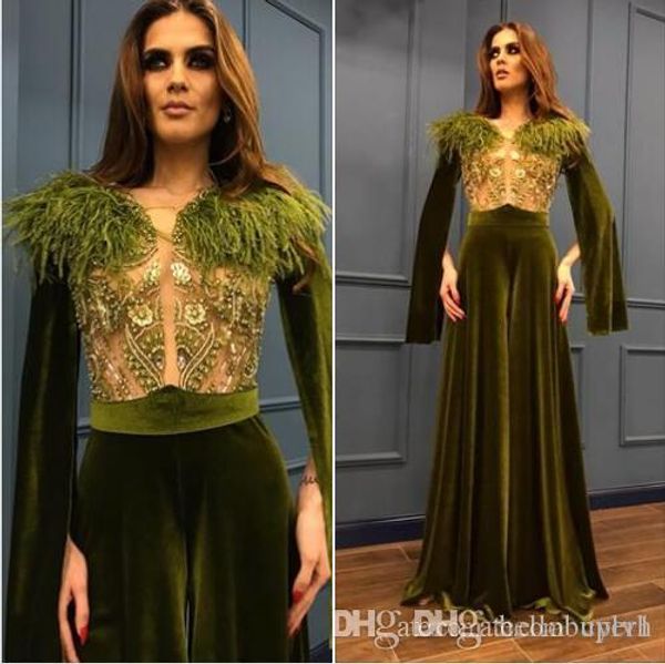 elegant green evening formal dresses 2018 long women jumpsuits with feathers red carpet celebrity dresses evening gowns, Black;red
elegant green evening formal dresses 2018 long women jumpsuits with feathers red carpet celebrity dresses evening gowns, Black;red
