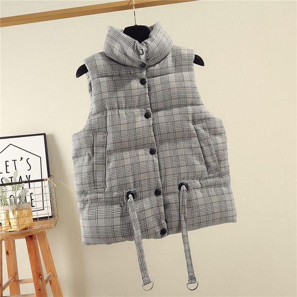 plaid printed stand collar women winter vests 2019 new fashion short vest cotton padded sleeveless female hooded waistcoat vest, Black;white
plaid printed stand collar women winter vests 2019 new fashion short vest cotton padded sleeveless female hooded waistcoat vest, Black;white