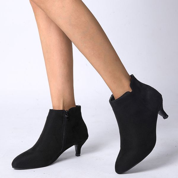 women's boots fashion ladies leisure rome solid large size thin med heels zipper short boots female casual shoes m840#, Black
women's boots fashion ladies leisure rome solid large size thin med heels zipper short boots female casual shoes m840#, Black