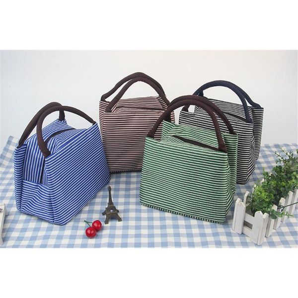 striped cotton linen cold insulation bag thicker punch pack ice pack student portable reuse lunch bag work travel school lunches, Blue;pink
striped cotton linen cold insulation bag thicker punch pack ice pack student portable reuse lunch bag work travel school lunches, Blue;pink