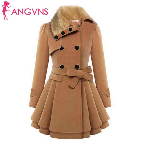 women's wool & blends fashion women faux fur lapel belt double-breasted long sleeve casual thick trench basic coat jacket solid, Black
women's wool & blends fashion women faux fur lapel belt double-breasted long sleeve casual thick trench basic coat jacket solid, Black