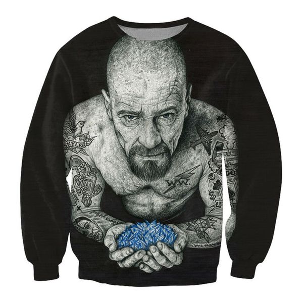 sweatshirt hoodies men 3d inked heisenberg crewneck sweatshirt tattooed breaking bad walter white fashion clothing, Black
sweatshirt hoodies men 3d inked heisenberg crewneck sweatshirt tattooed breaking bad walter white fashion clothing, Black