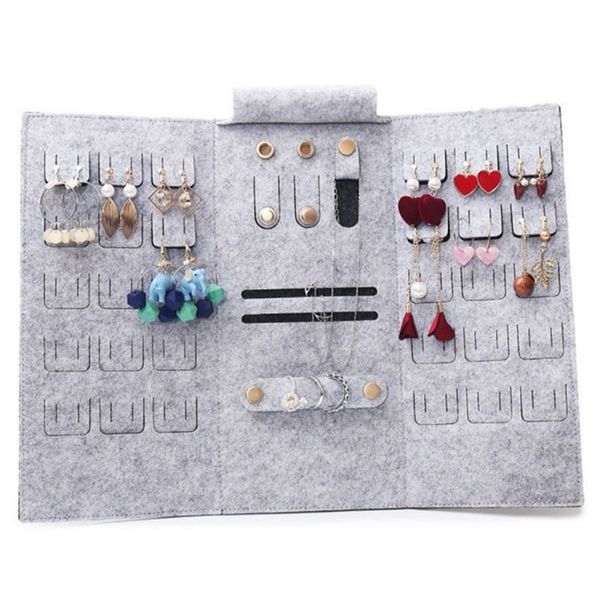 1pcs portable felt jewelry storage bag roll-up folding for travel earrings necklaces bracelets rings container organizador
1pcs portable felt jewelry storage bag roll-up folding for travel earrings necklaces bracelets rings container organizador