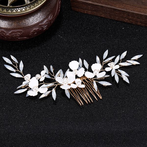 bride gold opal crystal hair comb wedding hair jewelry handmade headdress bride accessories, Golden;white
bride gold opal crystal hair comb wedding hair jewelry handmade headdress bride accessories, Golden;white