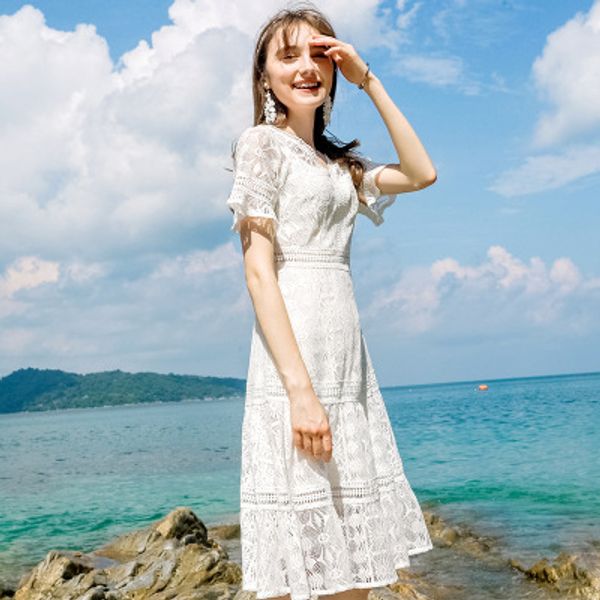 women designer dresses summer fashion v-neck solid color a-line dresses womens luxury lace dresses beach dress wholesale, Black;gray
women designer dresses summer fashion v-neck solid color a-line dresses womens luxury lace dresses beach dress wholesale, Black;gray