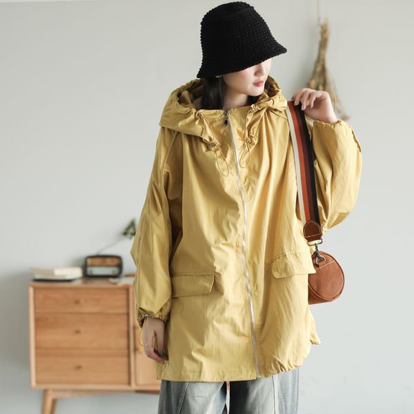 women trench autumn winter large size loose casual coat 2019 new ladies hooded zipper pocket mori girl overcoat coat, Tan;black
women trench autumn winter large size loose casual coat 2019 new ladies hooded zipper pocket mori girl overcoat coat, Tan;black