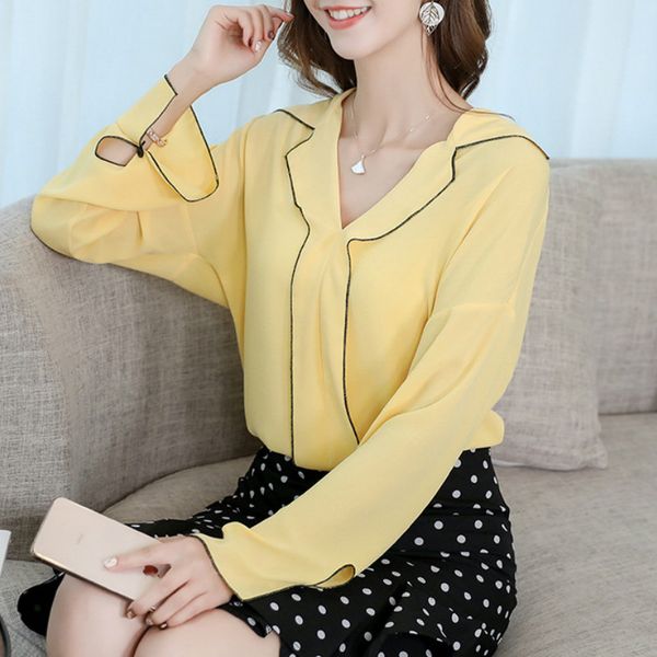harajukuwomen blouses spring summer shirts korean office ladies ruffle long sleeve loose chiffon shirt yellow shirt blusas, White
harajukuwomen blouses spring summer shirts korean office ladies ruffle long sleeve loose chiffon shirt yellow shirt blusas, White