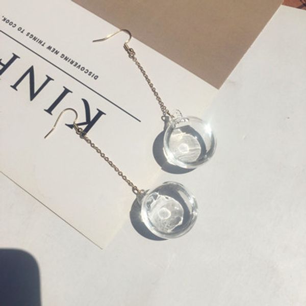 new korean transparent bubble ball glass water inside drop pendant earrings for women female girl trendy jewelry, Golden;silver
new korean transparent bubble ball glass water inside drop pendant earrings for women female girl trendy jewelry, Golden;silver