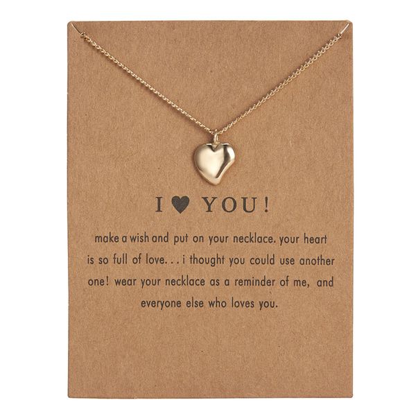 new heart i love you pendant necklace with card fashion women men simple choker jewelry ing, Silver
new heart i love you pendant necklace with card fashion women men simple choker jewelry ing, Silver