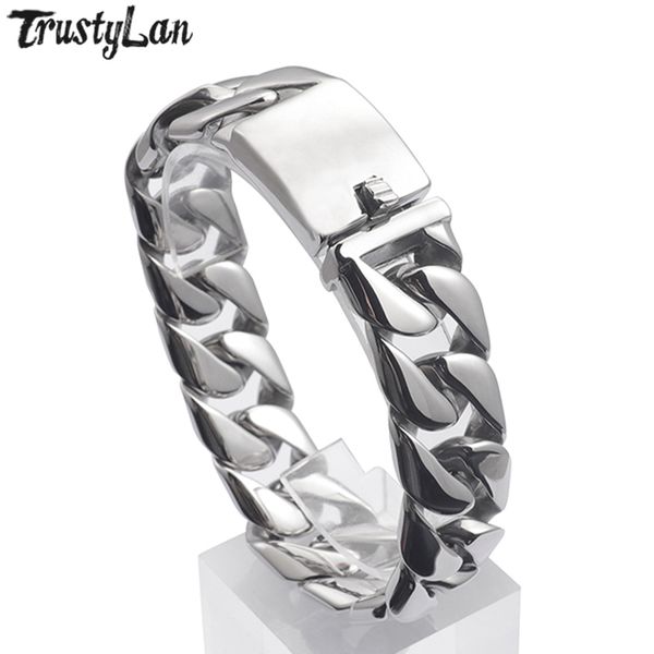 trustylan new 20mm wide armband heren punk rock shiny and smooth stainless steel chain bracelet men friend mens bracelets, Golden;silver
trustylan new 20mm wide armband heren punk rock shiny and smooth stainless steel chain bracelet men friend mens bracelets, Golden;silver