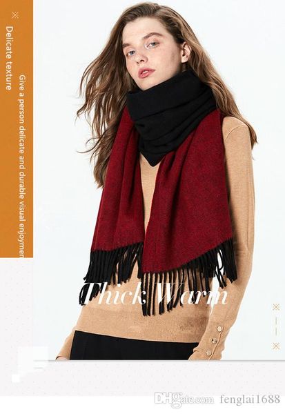 2019 new autumn/winter wool plaid scarf women's high-end long versatile scarf thickened warm shawl for both purposes, Blue;gray
2019 new autumn/winter wool plaid scarf women's high-end long versatile scarf thickened warm shawl for both purposes, Blue;gray