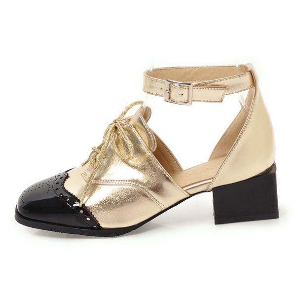 high heels two piece shoes women lace up thick heels oxfords shoes mixed colors square toe ankle strap pumps size 33-46, Black
high heels two piece shoes women lace up thick heels oxfords shoes mixed colors square toe ankle strap pumps size 33-46, Black