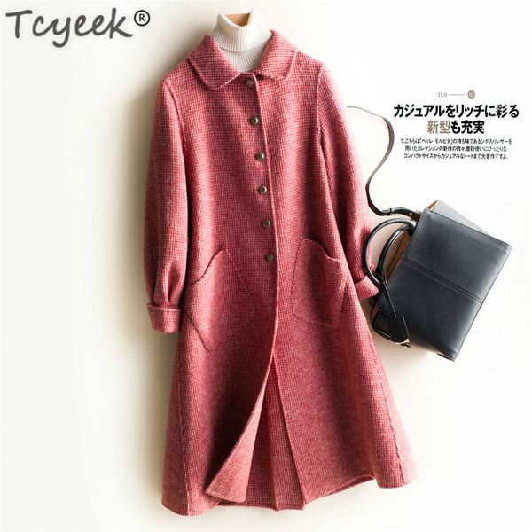 tcyeek 2019 women sided 100% wool coat female plaid woolen winter jackets korean long clothes spring autumn overcoat lwl1419, Black
tcyeek 2019 women sided 100% wool coat female plaid woolen winter jackets korean long clothes spring autumn overcoat lwl1419, Black