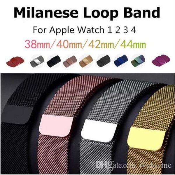 

Replacement watchband milane e loop band for apple watch erie 2 3 4 magnetic tainle teel trap bracelet 38mm 42mm 40mm 44mm for iwatch