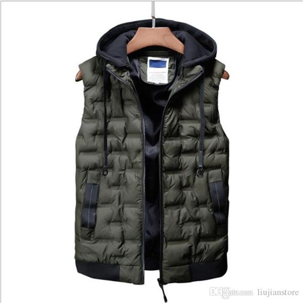 mens designer vest autumn winter fashion coat casual mens solid hooded outerwear with zipper, Black;white
mens designer vest autumn winter fashion coat casual mens solid hooded outerwear with zipper, Black;white