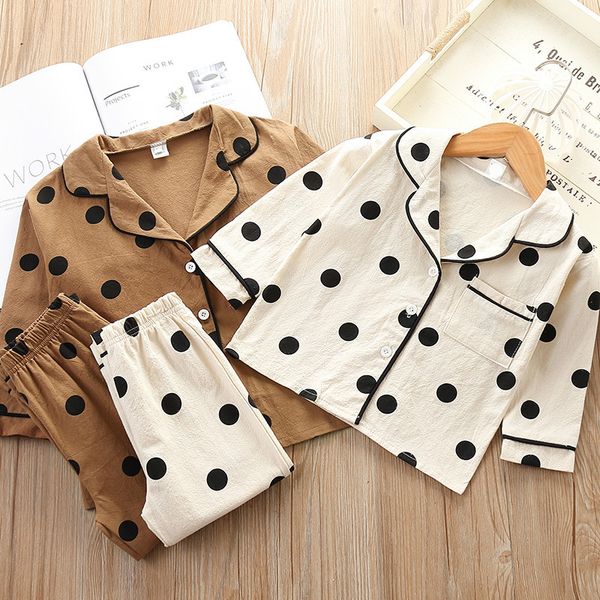 Pijama Infantil for Girls Fashion Polka Dot Print Pajama Set Baby Long Sleeve Turn-down Collar Tops+pants Sleepwear Suit 2-7Y
Pijama Infantil for Girls Fashion Polka Dot Print Pajama Set Baby Long Sleeve Turn-down Collar Tops+pants Sleepwear Suit 2-7Y
