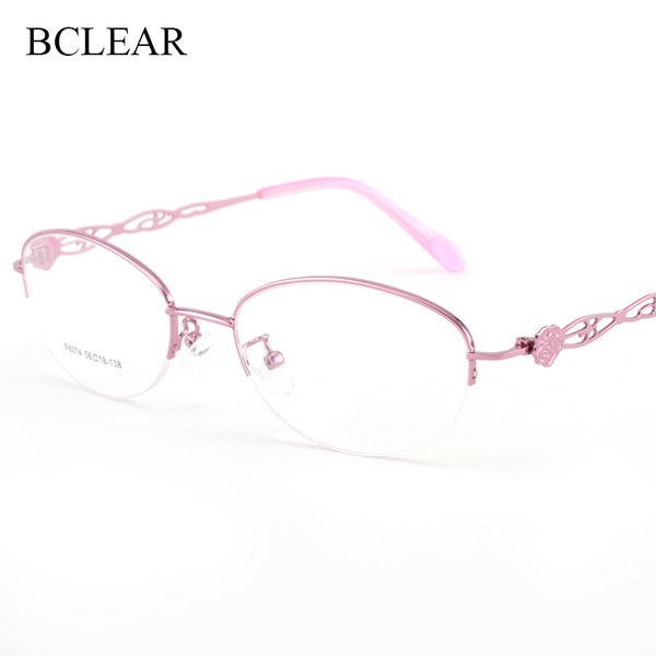 bclear half rimless alloy eyeglasses frame optical prescription semi-rim glasses frame for women's eyewear female armacao oculos, Black
bclear half rimless alloy eyeglasses frame optical prescription semi-rim glasses frame for women's eyewear female armacao oculos, Black